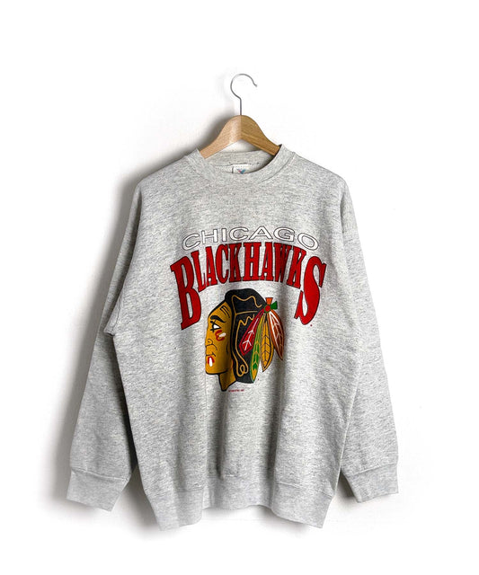 Felpa Chicago Blackhawks 1991 Vintage (made in USA)-Vintage-fronte.jpg; Felpa Chicago Blackhawks 1991 Vintage (made in USA)-Vintage-retro.jpg