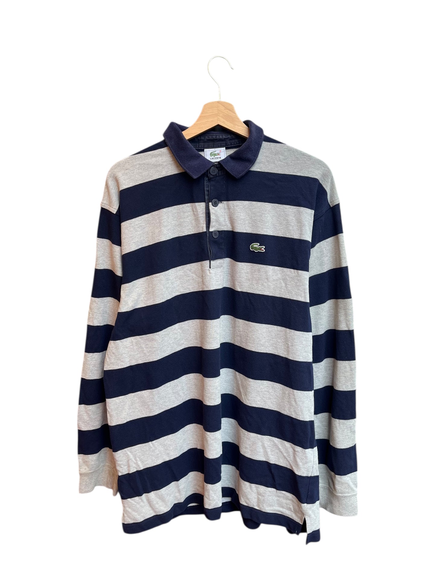 Polo manica lunga a righe Lacoste